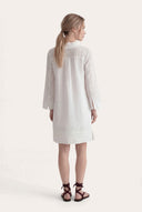 Relaxed fit long-sleeve tunic dress with eyelet detailing - 8