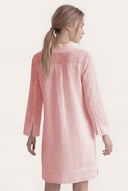 Relaxed fit long-sleeve tunic dress with eyelet detailing - 3