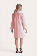 Relaxed fit long-sleeve tunic dress with eyelet detailing - 4