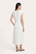 Wrap-Effect Linen Midi Dress - 3