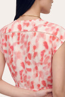 Printed Flared Hem Linen Midi Dress - 3