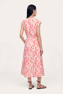 Printed Flared Hem Linen Midi Dress - 2