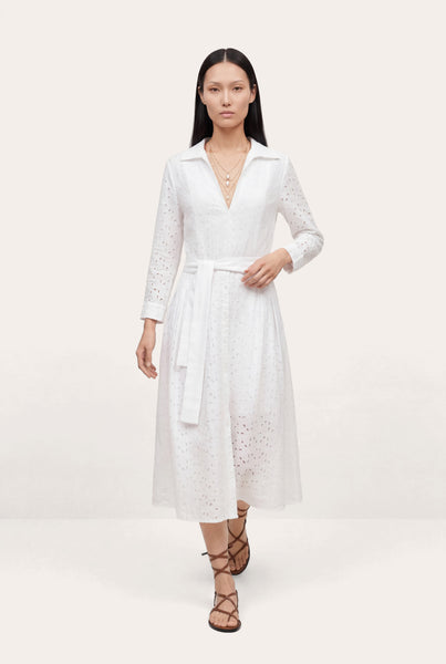 midi wrap dress in allover eyelet the eyelet wrap dress janna doan