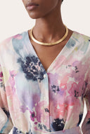 Watercolor Floral Belted Mini Dress - 5