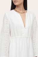 Eyelet Sleeve Gathered Maxi Dress - 3