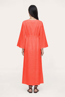 Eyelet Sleeve Gathered Maxi Dress - 5