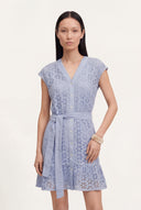 Floral Embroidery Sleeveless Dress - 1