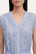 Floral Embroidery Sleeveless Dress - 5
