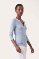 V-neck T-shirt with Refined Finish - 12