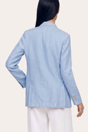 Slim fit linen blazer with notch lapels and two-button closure - 4