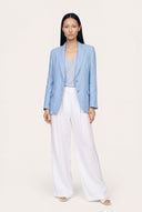 Slim fit linen blazer with notch lapels and two-button closure - 2