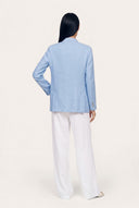 Slim fit linen blazer with notch lapels and two-button closure - 5