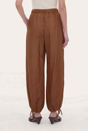Linen Cotton Drawstring Ankle-Tie Pants - 2