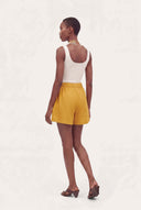 Gathered Linen Shorts - 5