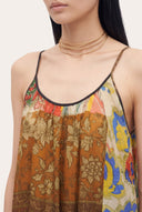 Artistic Patchwork Print Halter Maxi Dress - 2
