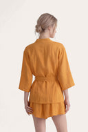 Linen Gauze Crinkle Kimono Jacket - 2