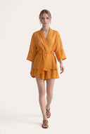 Linen Gauze Crinkle Kimono Jacket - 4