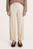 Linen Lyocell Ankle-Tab Trousers - 1
