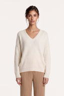 Micro-Paillettes Alpaca Wool V-Neck Sweater - 1