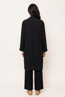 Loosely fitted plissè wool viscose coat - 2