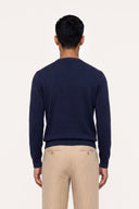 Ultrafine Wool Garment-Dyed V-neck Sweater - 2