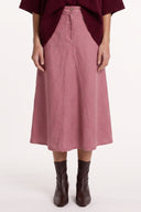 Linen-Lyocell Soft Tailored Midi Skirt - 1
