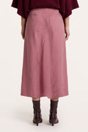 Linen-Lyocell Soft Tailored Midi Skirt - 2
