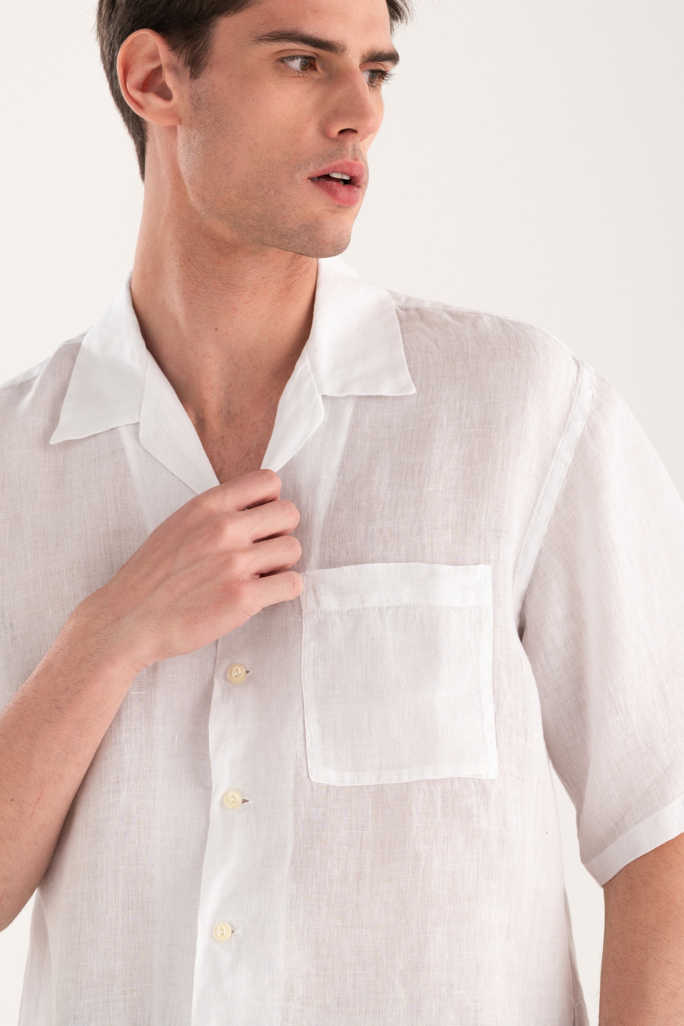 Relaxed Fit Camp Collar Shirt White / XXL/54 Relaxed Fit Camp Collar Shirt White / XXL/54