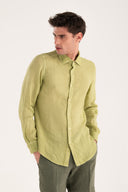 Long Sleeve Contemporary Fit Linen Shirt