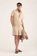Linen Shorts with Turn Up Hem