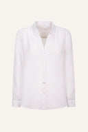 Relaxed V- Neck Linen Shirt - 4
