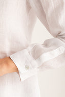 Relaxed V- Neck Linen Shirt - 11