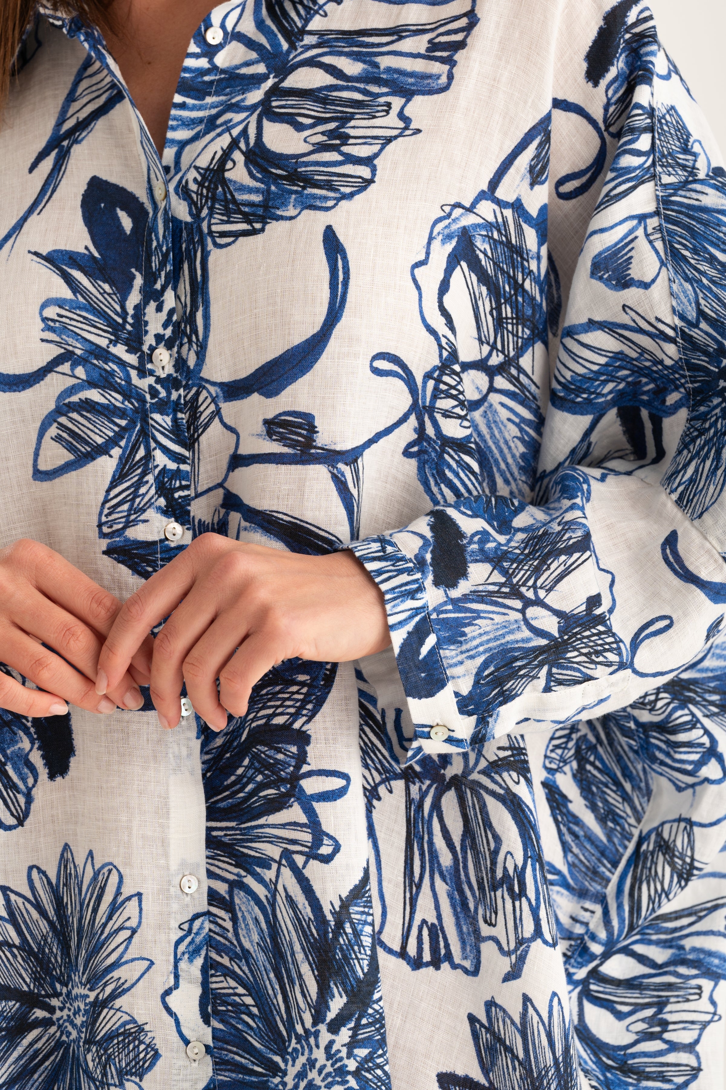 blue print shirt dress Blue Zigzag Liberty Print Shirt Dress | Women's Dresses