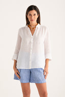 Relaxed Fit V-Neck Shirt White