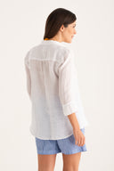 Relaxed Fit V-Neck Shirt White