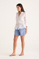 Relaxed Fit V-Neck Shirt White