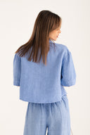 Cropped Shirt with Wide Sleeves