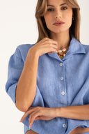 Cropped Shirt with Wide Sleeves