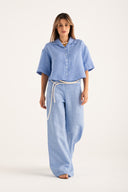 Cropped Shirt with Wide Sleeves