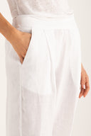 Pleated Pants White