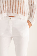 Chino Cropped Pant with Cuff White