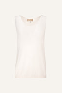 Sleeveless Knit Top with Ribbed Hem