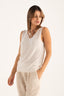 Sleeveless Knit Top with Ribbed Hem