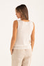 Sleeveless Knit Top with Ribbed Hem