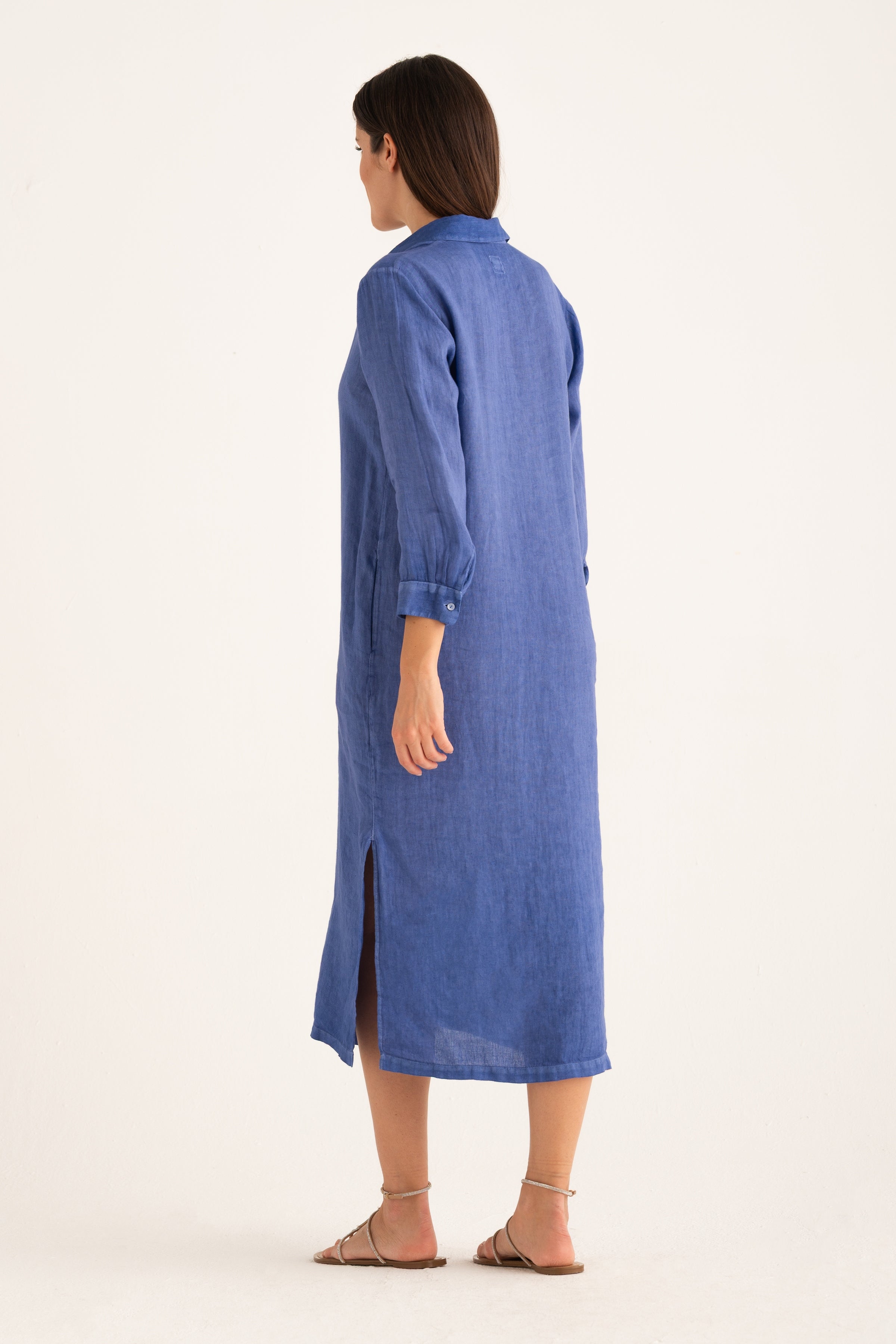 Linen Shirt Dress Safari Soft Fade / L/46 Linen Shirt Dress Safari Soft Fade / L/46