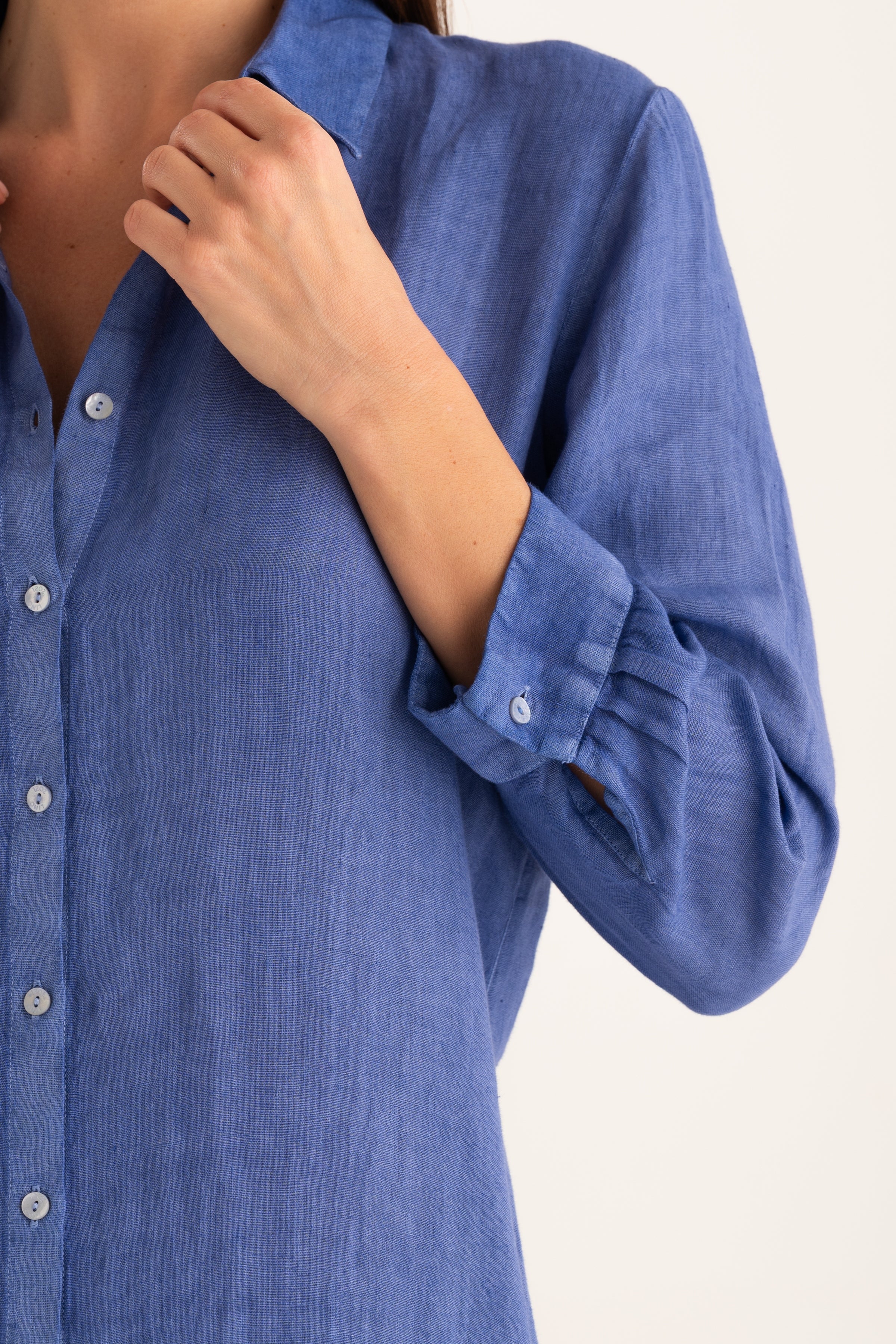 Linen Shirt Dress Safari Soft Fade / L/46 Linen Shirt Dress Safari Soft Fade / L/46