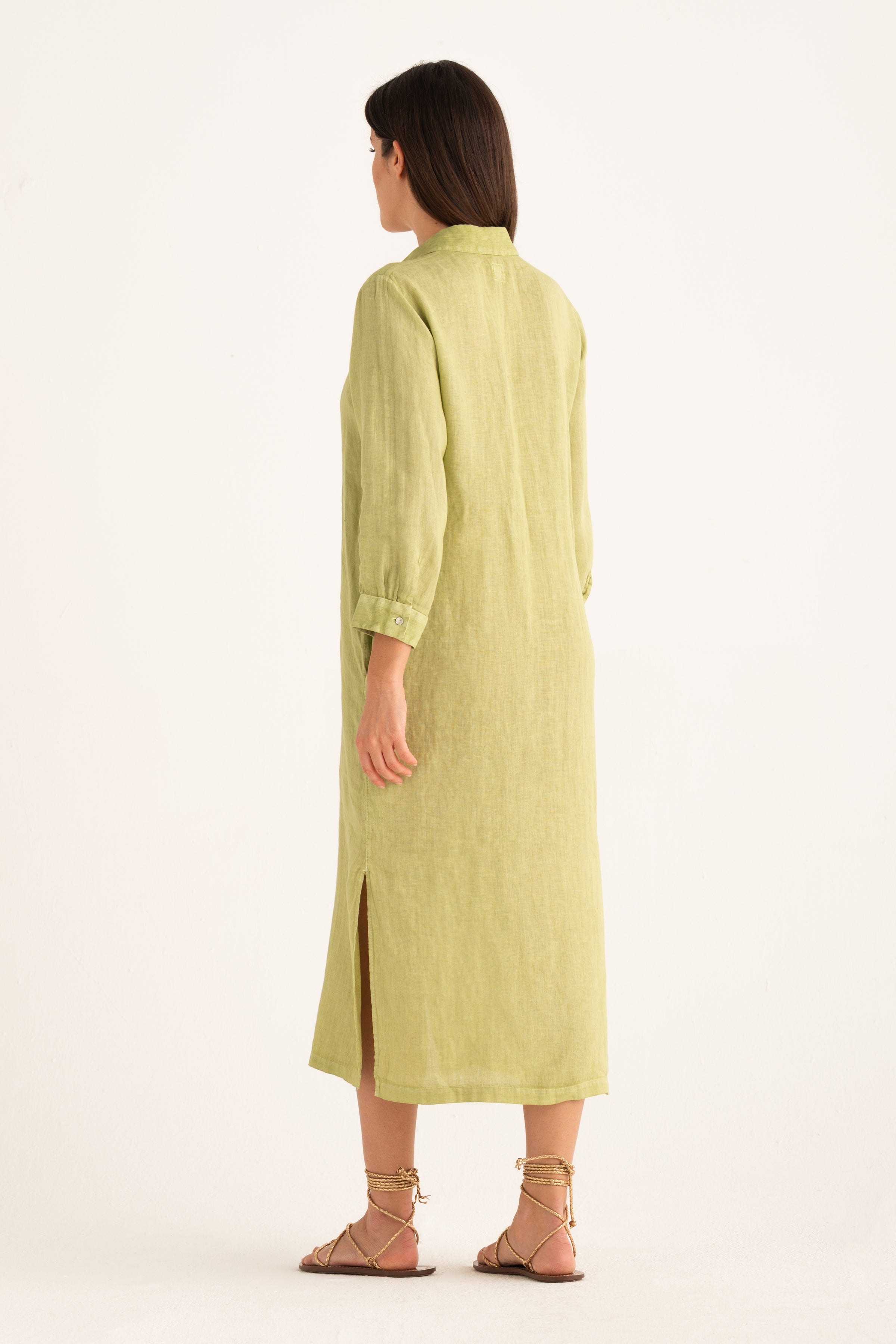 Linen Shirt Dress Safari Soft Fade / L/46 Linen Shirt Dress Safari Soft Fade / L/46
