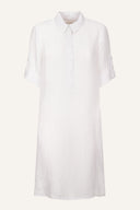Dress with Roll-Up Sleeves White