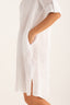 Dress with Roll-Up Sleeves White