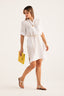 Dress with Roll-Up Sleeves White